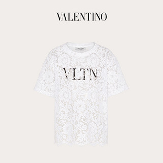 Valentino/华伦天奴女士新品 白色 VLTN 蕾丝T恤