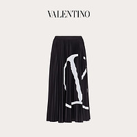 Valentino/华伦天奴女士新品 VLogo Signature 褶裥平纹针织半裙