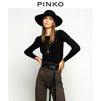 PINKO2020秋冬女装泡泡袖修身羊毛针织衫上衣1G155XY6D1
