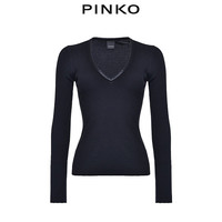PINKO2020秋冬女装鸡心领羊毛混纺修身针织毛衣1G155RY6D1
