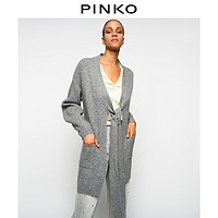 PINKO2020秋冬女装纯色宽松系带针织开衫1G1582Y6CF