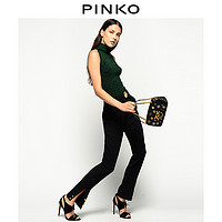 PINKO2020秋冬女装金线无袖高领修身针织衫上衣1G15D5Y6DA