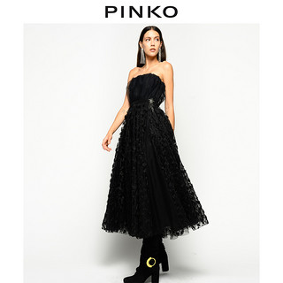 PINKO2020秋冬女装花卉薄纱优雅连衣裙1G15A78148