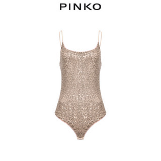 PINKO2020秋冬女装闪亮珠片连体吊带上衣1C10BA8185