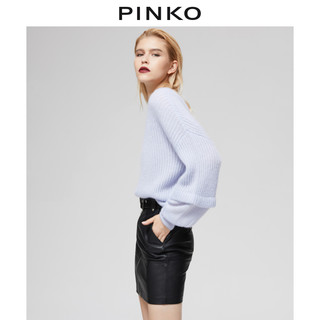 PINKO2020秋冬女装马海毛混纺V领复古针织衫毛衣1G156WY6E2