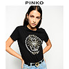 PINKO2020秋冬女装logo组合印花设计T恤1G15BMY6EV