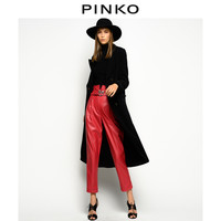 PINKO2020秋冬女装驳领长袍系带羊毛大衣外套1G15KG8053