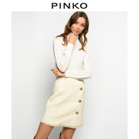 PINKO2020秋冬女装不规则粗花呢半身裙1G15KJ8203