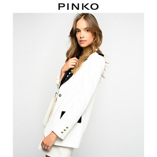 PINKO2020秋冬女装海军式棱纹针织拼色领西装1G15CP8142