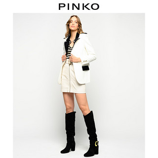 PINKO2020秋冬女装海军式棱纹针织拼色领西装1G15CP8142