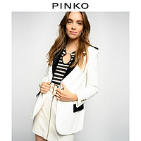 PINKO2020秋冬女装海军式棱纹针织拼色领西装1G15CP8142