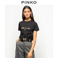 PINKO2020秋冬女装基础款棉质字母印花T恤上衣1N12XWY74W
