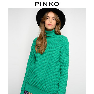 PINKO2020秋冬女装网格针织做旧高领毛衣针织衫1B14X2Y6QP