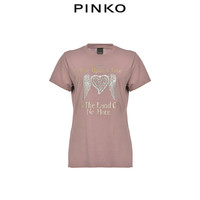 PINKO2020秋冬女装珠绣字母印花休闲T恤1B14X6Y6QG