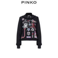 PINKO女装潮流徽章印花连帽卫衣1Q100AY54B