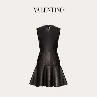 Valentino/华伦天奴女士新品 黑色 短款皮革连衣裙