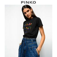 PINKO2020秋冬女装彩虹金属箔棉质T恤1N12XVY74W