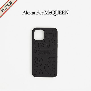 ALEXANDER MCQUEEN/亚历山大麦昆 献礼系列男士黑色硅胶手机壳