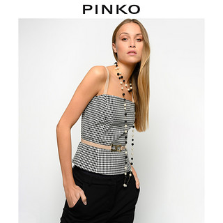 PINKO2021春夏新品女装维希格纹束腰吊带背心1Q10768406