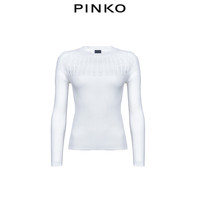 PINKO2021春夏新品女装高领烧花镂空针织衫1G15QCY6T1