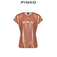 PINKO2021春夏新品女装金属光泽宽松休闲T恤1G15TCY63D