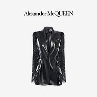 ALEXANDER MCQUEEN/亚历山大麦昆 2020春夏女装皮革与蕾丝夹克