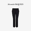 ALEXANDER MCQUEEN/亚历山大麦昆 女士黑色树叶绉绸烟管裤