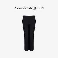 ALEXANDER MCQUEEN/亚历山大麦昆 女士黑色树叶绉绸烟管裤