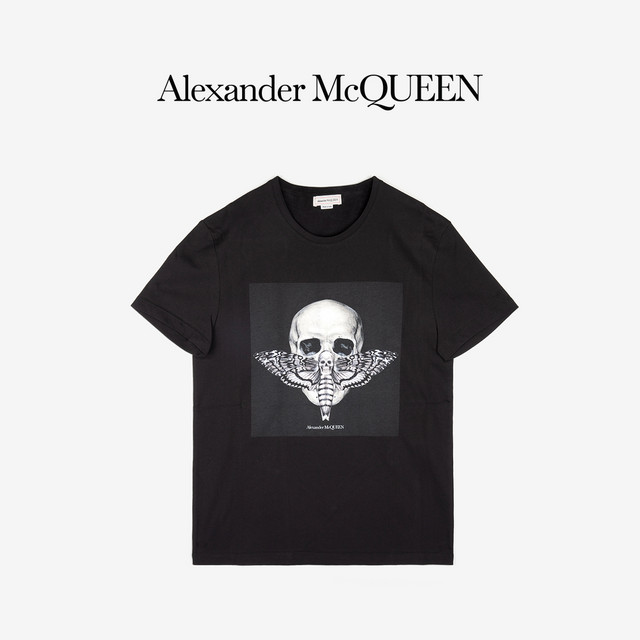 ALEXANDER MCQUEEN/亚历山大麦昆Cameo Capsule男士骷髅飞蛾T恤【报价