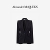 ALEXANDER MCQUEEN/亚历山大麦昆 女士黑色树叶绉绸夹克