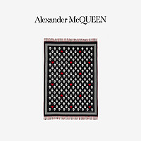 ALEXANDER MCQUEEN/亚历山大麦昆 献礼系列女士黑色双面羊毛披肩