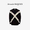 ALEXANDER MCQUEEN/亚历山大麦昆 男士黑色宽松嵌花罗纹针织上衣