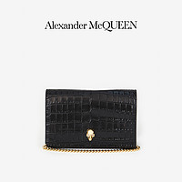 ALEXANDER MCQUEEN/亚历山大麦昆 黑色皮革小号Skull女士手袋