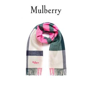 Mulberry/玛珀利2020秋冬新款大号奶油色羔羊毛格子围巾 VS4246