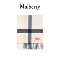 Mulberry/玛珀利2020秋冬新款大号奶油色羔羊毛格子围巾 VS4246