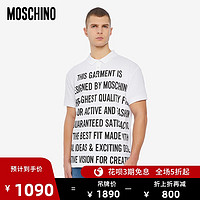 MOSCHINO/莫斯奇诺 20秋冬 男士Slogan印花单珠地Polo衫