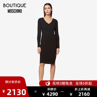 BOUTIQUE MOSCHINO/莫斯奇诺 20秋冬 女士羊毛混纺短款修身连衣裙