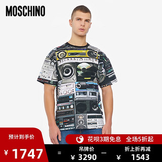 Moschino/莫斯奇诺 20秋冬 男士音响印花平纹针织T恤