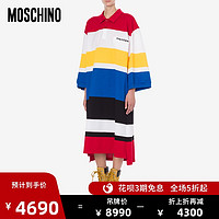 Moschino/莫斯奇诺 20秋冬 女士Macro Stripes珠地布连衣裙