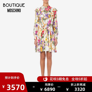 BOUTIQUE MOSCHINO/莫斯奇诺 20秋冬 女士碎花印花乔其纱连衣裙