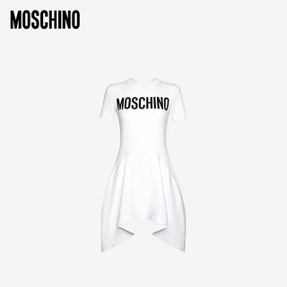 MOSCHINO/莫斯奇诺 20秋冬 女士饰有徽标的互扣式平纹针织连衣裙