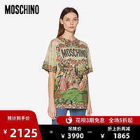 MOSCHINO/莫斯奇诺 20秋冬 女士Animé十字绣印花平纹针织T恤