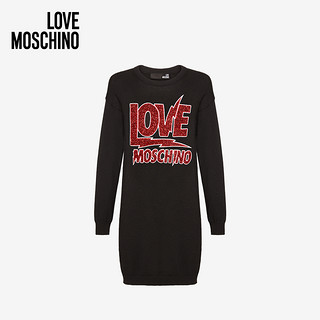 LOVE MOSCHINO/莫斯奇诺 20秋冬 女士闪电徽标羊毛连衣裙