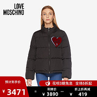 LOVE MOSCHINO/莫斯奇诺 20秋冬 女士闪电心形尼龙棉服