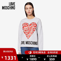 Love Moschino/莫斯奇诺 20秋冬 女士Flowery Heart棉绒运动衫