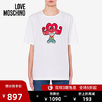 Love Moschino/莫斯奇诺 20秋冬 女士心形肌肉印花平针织T恤