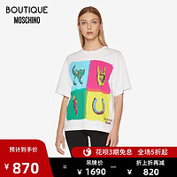 BOUTIQUE MOSCHINO/莫斯奇诺 20秋冬 女士Superstitious棉质T恤