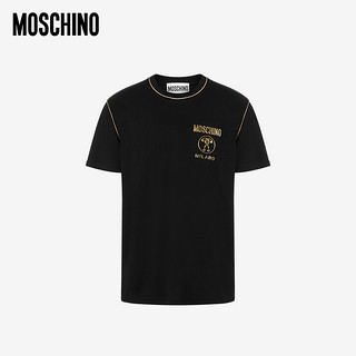 MOSCHINO/莫斯奇诺 21春夏 男士 Gold徽标平纹针织T恤