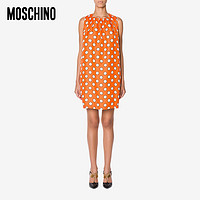 MOSCHINO/莫斯奇诺  21春夏 女士 拼布波尔卡圆点真丝斜纹连衣裙