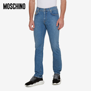 MOSCHINO/莫斯奇诺 21春夏 男士 泰迪图案的贴片牛仔长裤